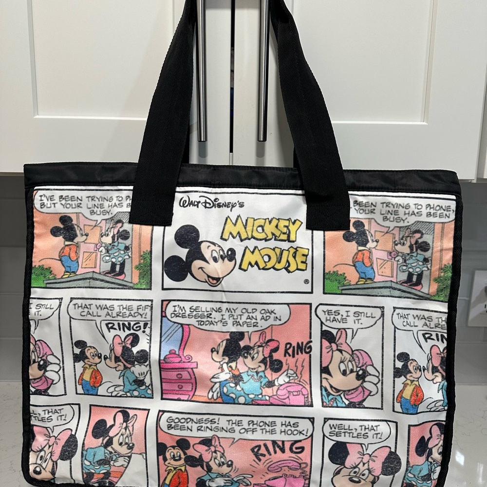 Disney Mickey Minnie Mouse Comic Strip Screen Art Tote Bag Handbag Purse - Picture 3 of 8